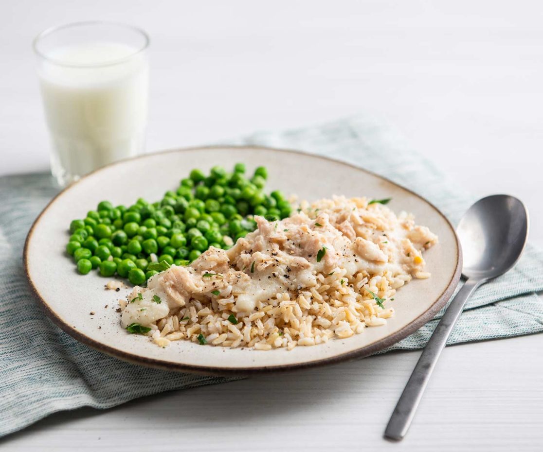 Creamy Cauliflower Tuna on Rice Chicken of the Sea