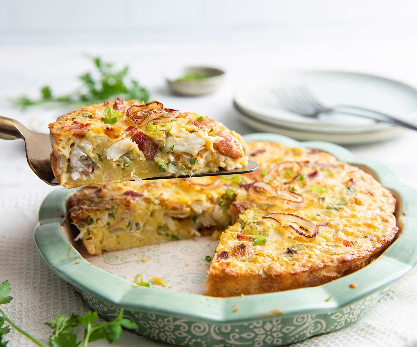 Herby Crustless Quiche with Crab and Bacon | Chicken of the Sea