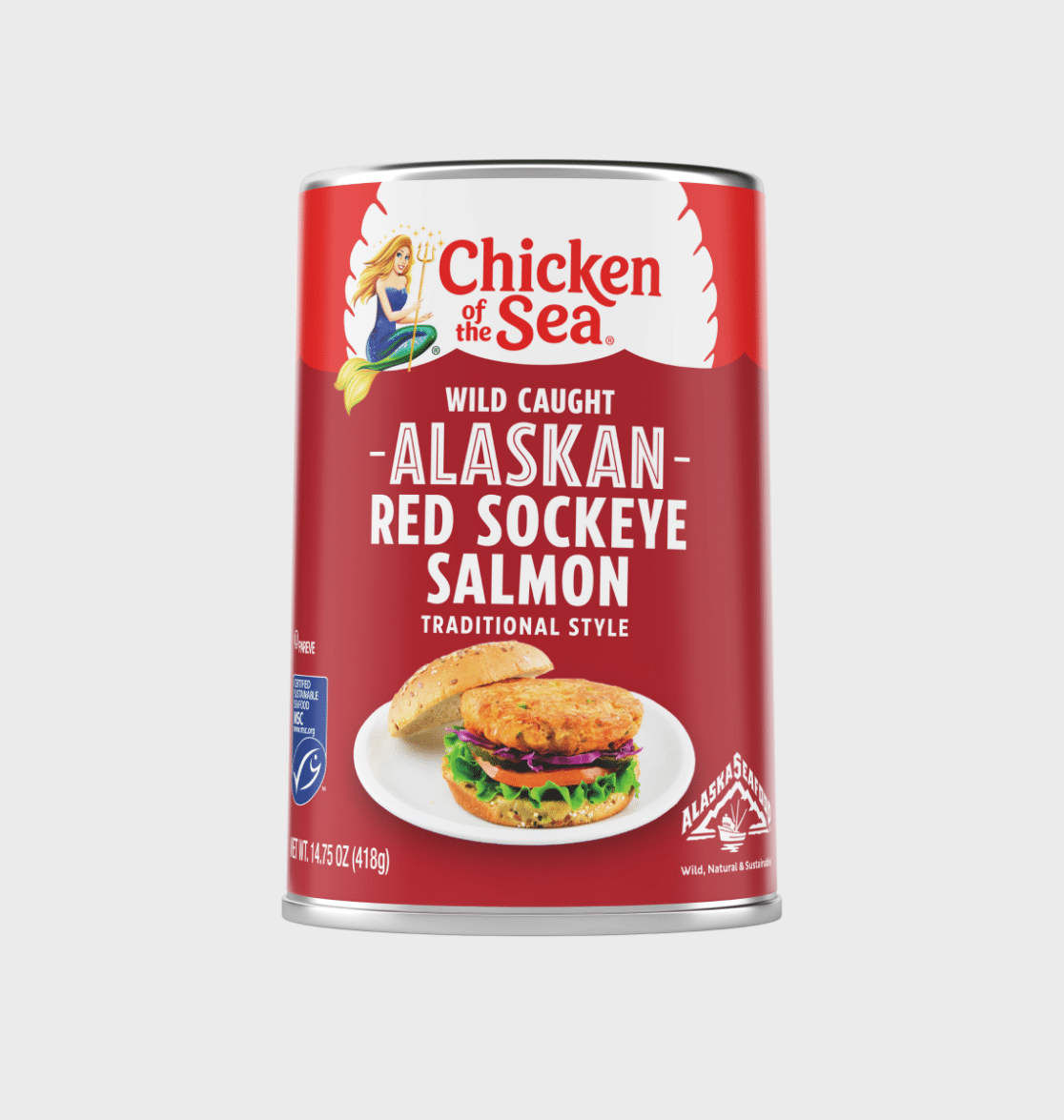 Wild Caught Alaskan Sockeye Red Salmon, Traditional Style