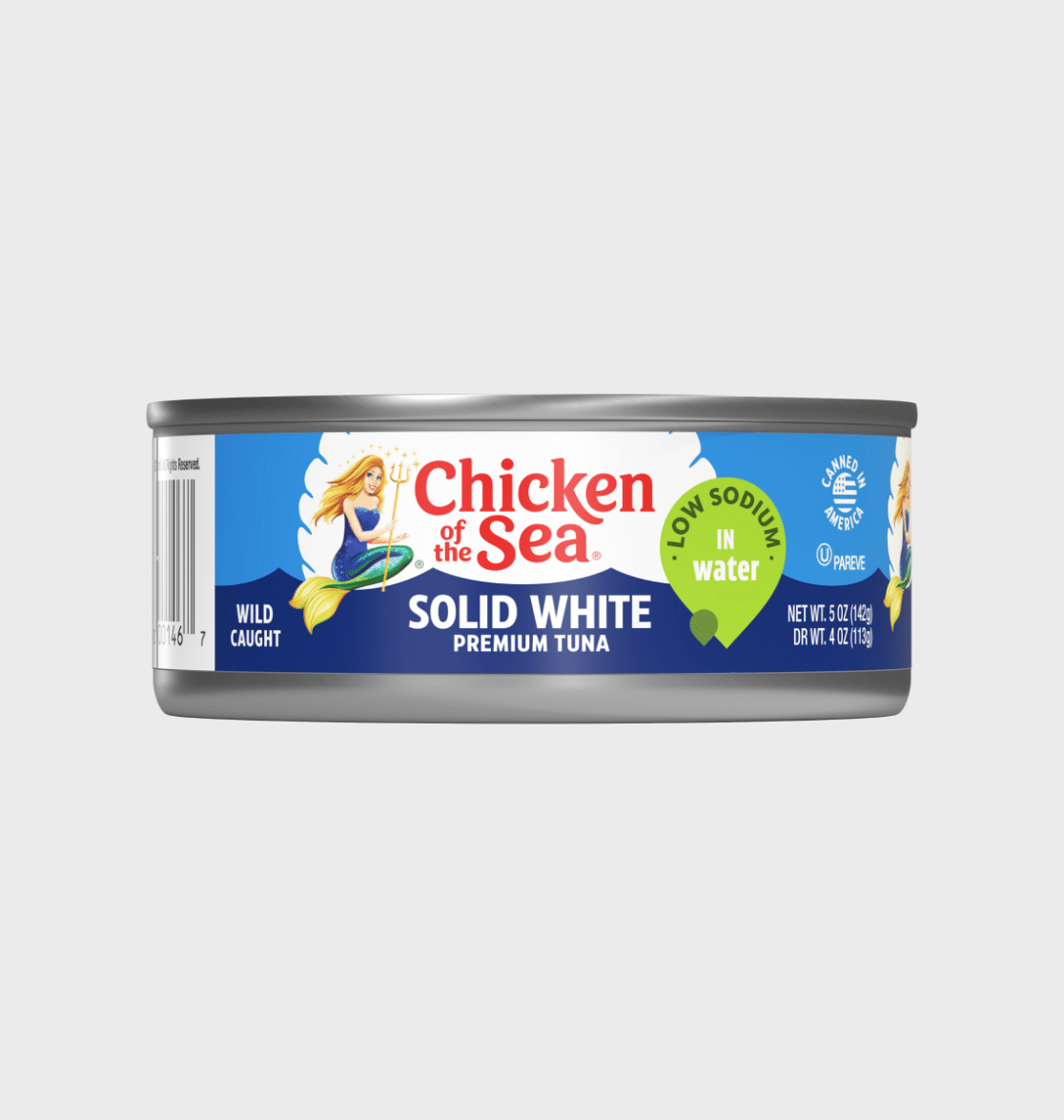 Wild Caught Solid White Premium Albacore Tuna in Water, Low Sodium Chicken of the Sea
